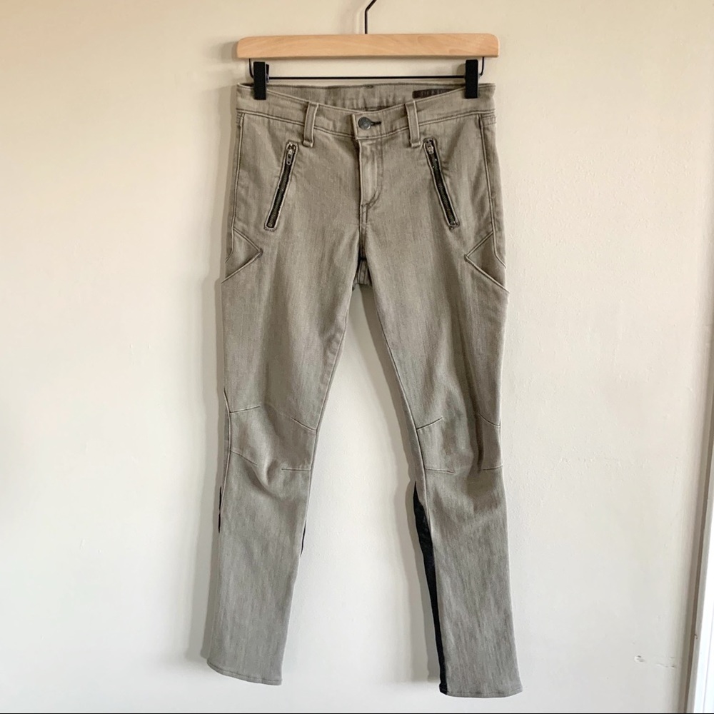 Rag & bone • moto equestrian skinny jeans 25 iron and black